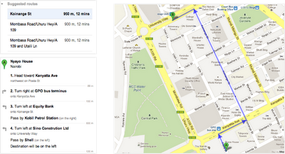 Walking Directions from Google Africa